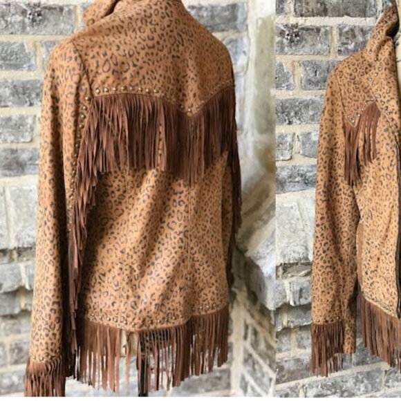 SCULLY  Ladies Limited Edition Scully    Genuine Leather Leopard Fringed Jacket - Picture 3 of 6